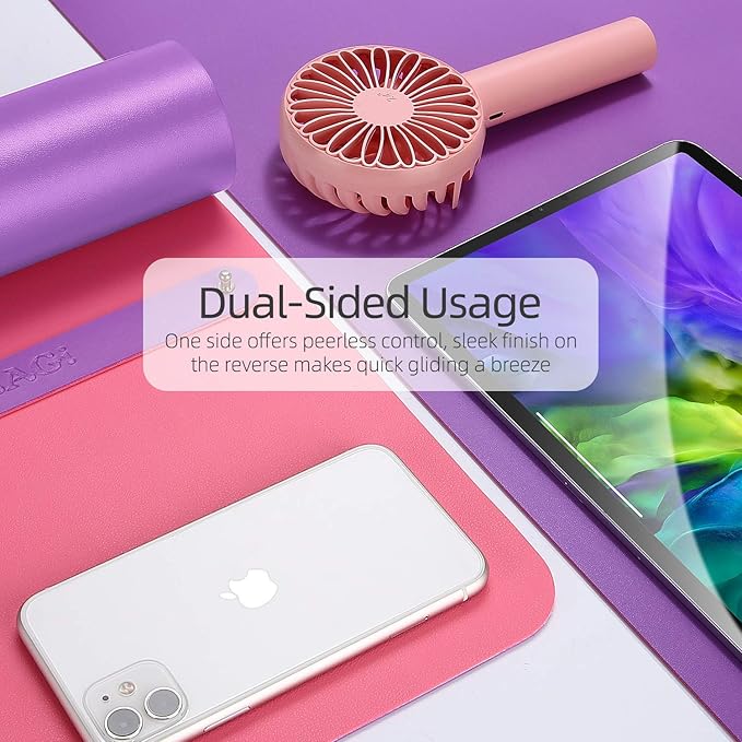 YSAGi Desk Mat, Waterproof Mouse pad for Desk, Leather Desk Pad Large for Keyboard and Mouse,Dual-Sided Mouse Mat for Office (35.4" x 17", Aconite Violet+Eosine Pink)