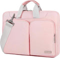 Lacdo 360° Protective Laptop Shoulder Bag, 15-15.6 inch Laptop Sleeve Case for Acer HP Lenovo Dell ASUS Laptop, Acer Aspire, HP Pavilion, Dell Inspiron, Lenovo IdeaPad,ASUS ZenBook Computer Bag, Pink