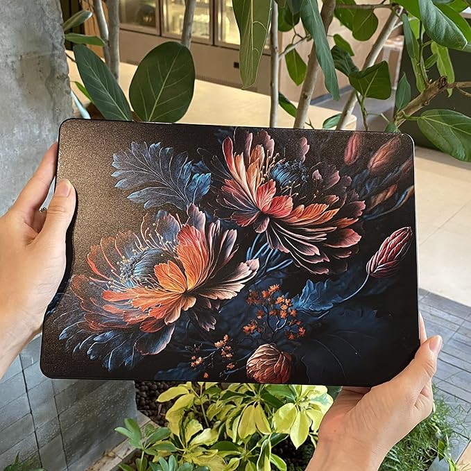 MEEgoodo for MacBook Air 13 inch Case 2021 2020 2019 2018 Released A2337 M1 A2179 A1932 with Touch ID, Plastic Hard Shell & Keyboard Cover Compatible with MacBook Air Case 13.3, Bunch Flowers