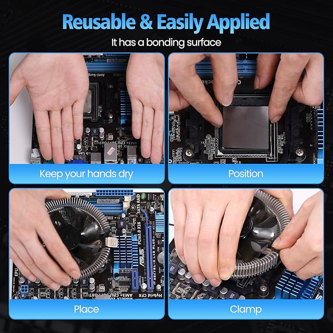 Thermal Pad,50 * 50 * 0.2mm,Graphene Thermal Pads for GPU/CPU/SSD/Electronics - Highly Efficient,Compressible (50 * 50mm)