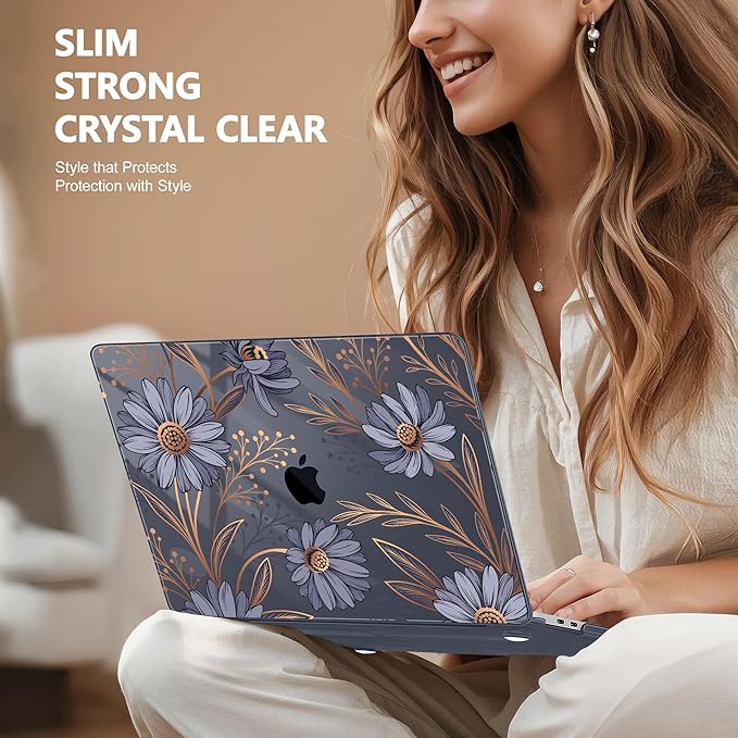 for MacBook Pro 16 inch Case 2019 2020 Release Model A2141, Plastic Hard Shell Cover with Keyboard Cover & Screen Protector for MacBook Pro 16 inch with Touch Bar & Touch ID - Blooming Plants