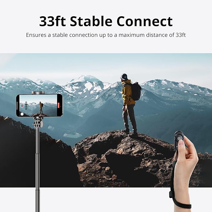 ATUMTEK Camera Remote Shutter for iPhone and Android Smartphones (2 Pack), Wireless Phone Remote Control Selfie Button for Photos and Videos (Bluetooth 5.2), Wrist Strap Included, Black Stylish