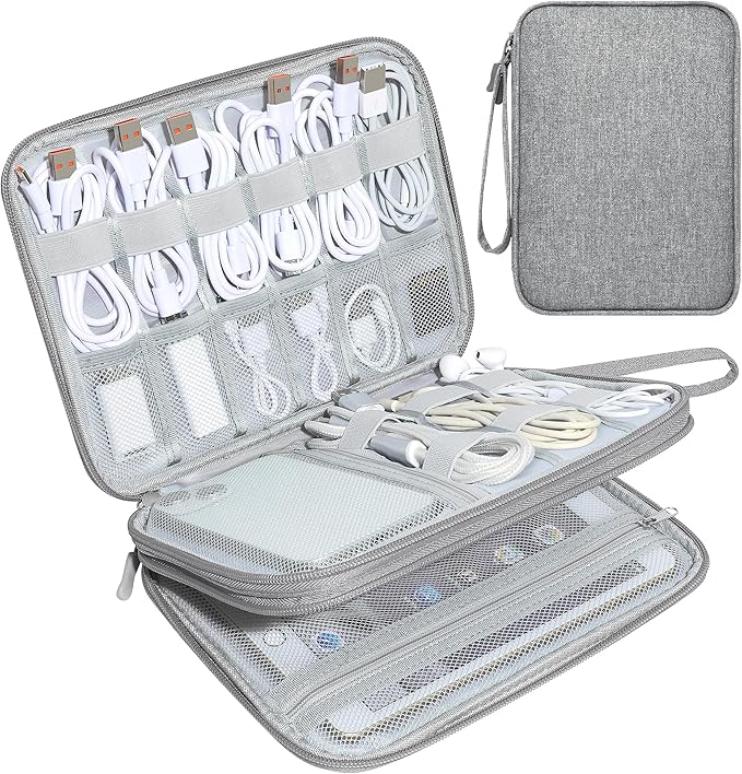 CILLA Electronics Organizer Travel, Travel Cord Organizer Case, Compact Electronics Accessories Bag for Cable, Cord, Charger, Phone