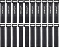 20 Pack 0.8 x 8 Inches Hook and Loop Reusable Fastening Cable Tie Down Straps by Wisdompro - Reusable, Durable Functional Ties to Keep Your Home, Office, Workspace from Tangled Messes of Cords