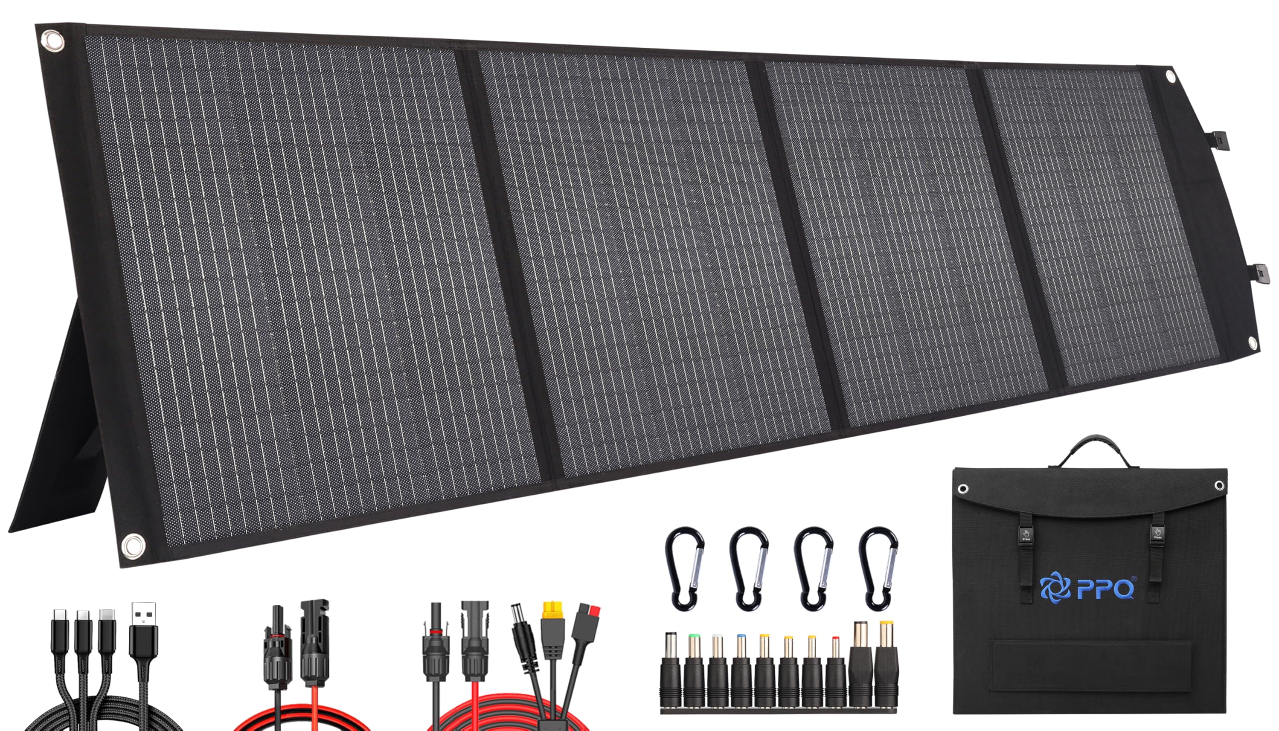 200W Portable Solar Panel Kit, Foldable Solar Charger for Camping and RV