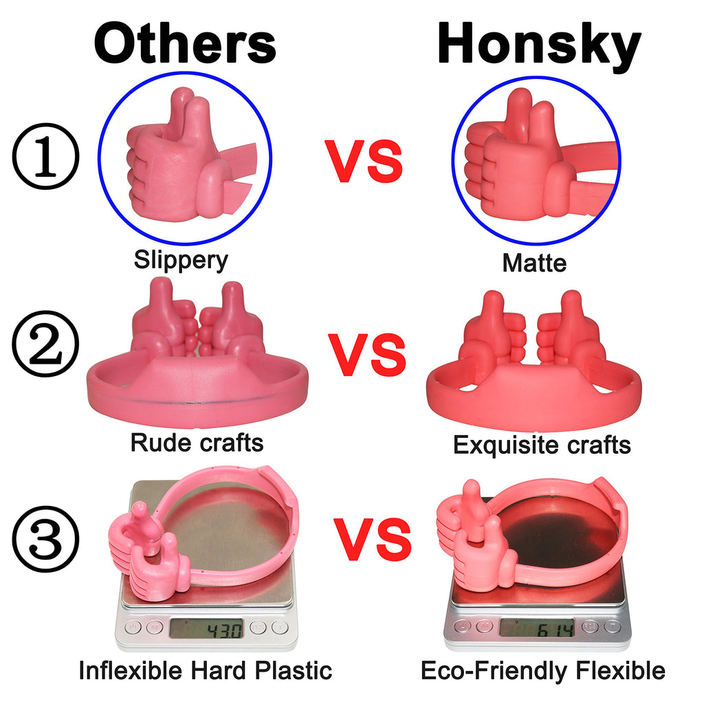 Honsky Thumbs-up Cell Phone Stand Holder, Tablet Stand Cradle for Desk Desktop Smartphone Cellphone Mobile Phone Tablets, Universal Adjustable Flexible, Purple