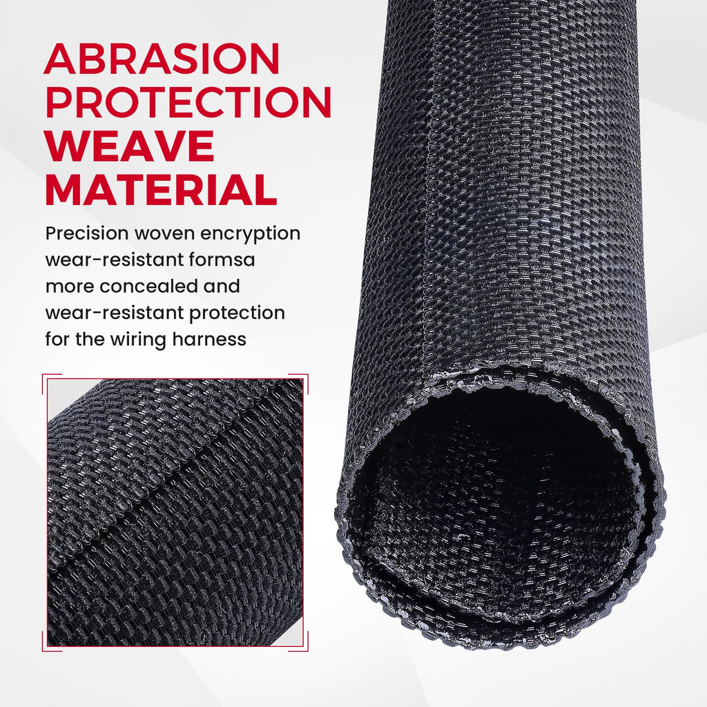 Sonoreboom Automotive Mesh Woven Wire Sheathing Split Wire Loom 1/4"-18ft