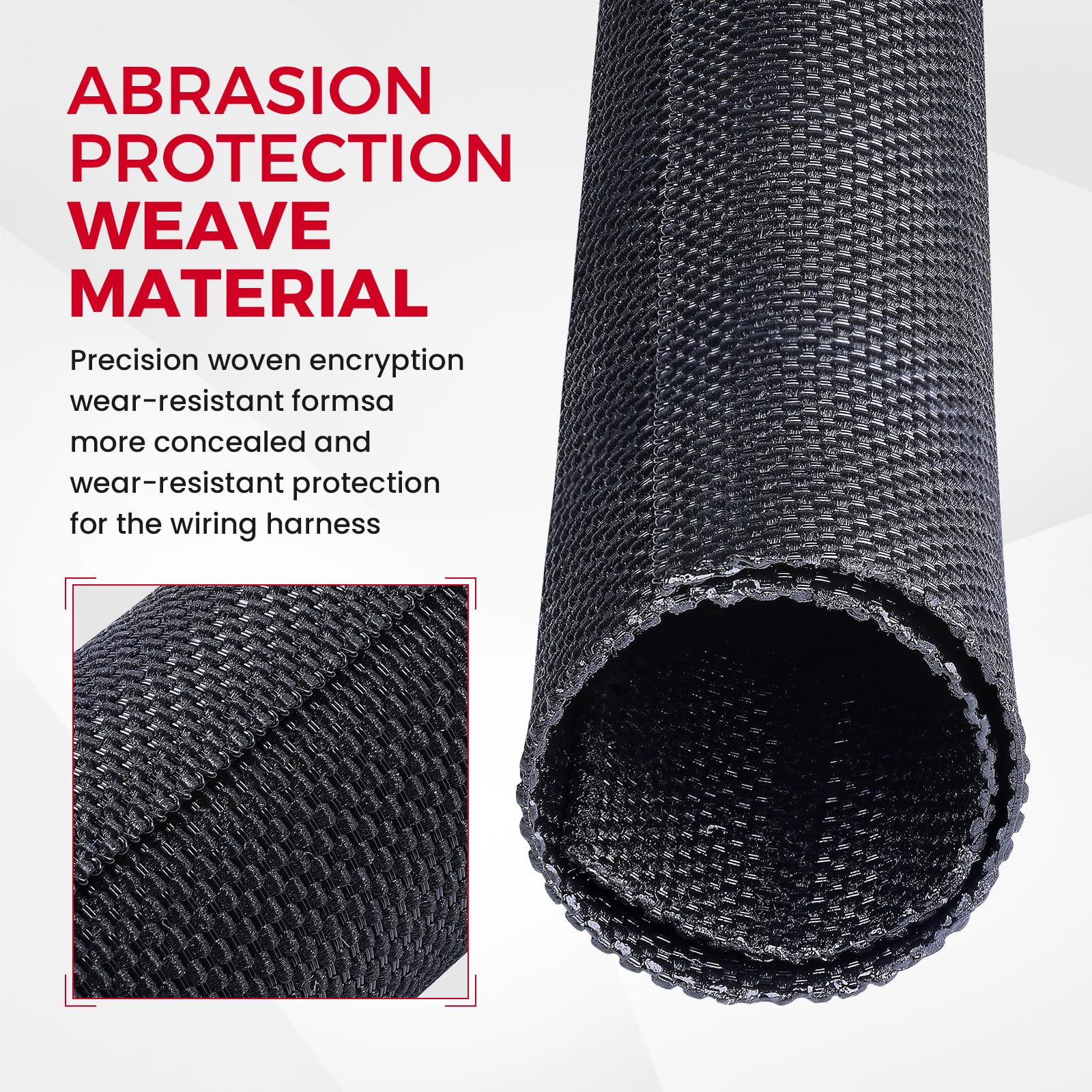 Sonoreboom Automotive Mesh Woven Wire Sheathing Split Wire Loom 1/4"-28ft