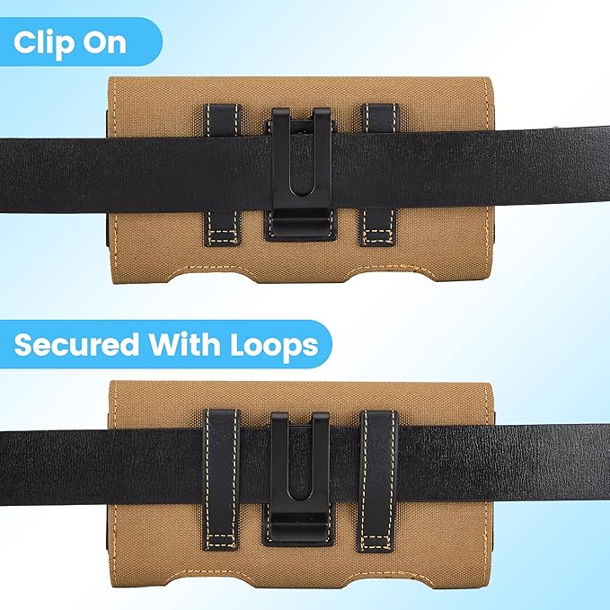 Mopaclle Nylon Cell Phone Holster for Samsung Galaxy S25 Ultra S24 Ultra,S23 Ultra,S22 Ultra, S21 Ultra,Note 20 Ultra A71 A23 A12 Moto G Stylus, Premium Phone Belt Holder with Belt Clip for Men