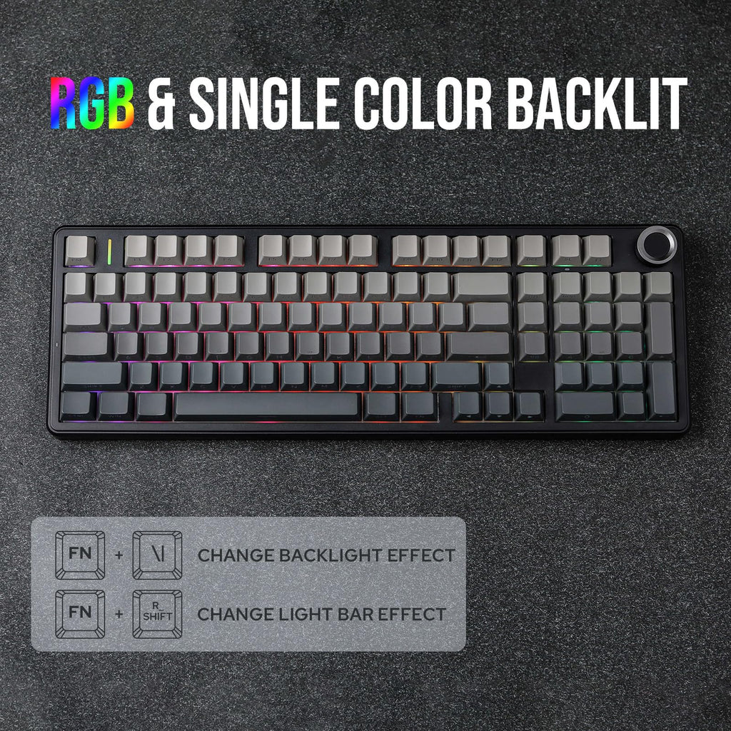 EPOMAKER Aula F99 MAX Wireless Mechanical Keyboard, Smart Screen & Knob, 8000mAh, 2.4Ghz/BT Creamy Keyboard, Pre-Lubed Switch, Hot-Swappable, RGB Backlit, Custom Software (Black Gradient)