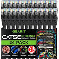 GEARIT 24-Pack, Cat5e Ethernet Patch Cable 3 Feet - Snagless RJ45 Computer LAN Network Cord, Black