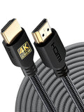 PowerBear 4K HDMI Cable 25 ft | High Speed Hdmi Cables, Braided Nylon & Gold Connectors, 4K @ 60Hz, Ultra HD, 2K, 1080P, ARC & CL3 Rated | for Laptop, Monitor, PS5, PS4, Xbox One, Fire TV, & More