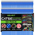 GearIT 50-Pack, Cat5e Ethernet Patch Cable 3 Feet - Snagless RJ45 Computer LAN Network Cord, Blue - Compatible with 48 Port Switch POE Rackmount 48port Gigabit