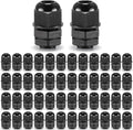 QILIPSU 50pcs 1/4" NPT Cable Gland Waterproof IP68 Nylon Cable Pass Through Cord Grip Connector Strain Relief Wire Grommet