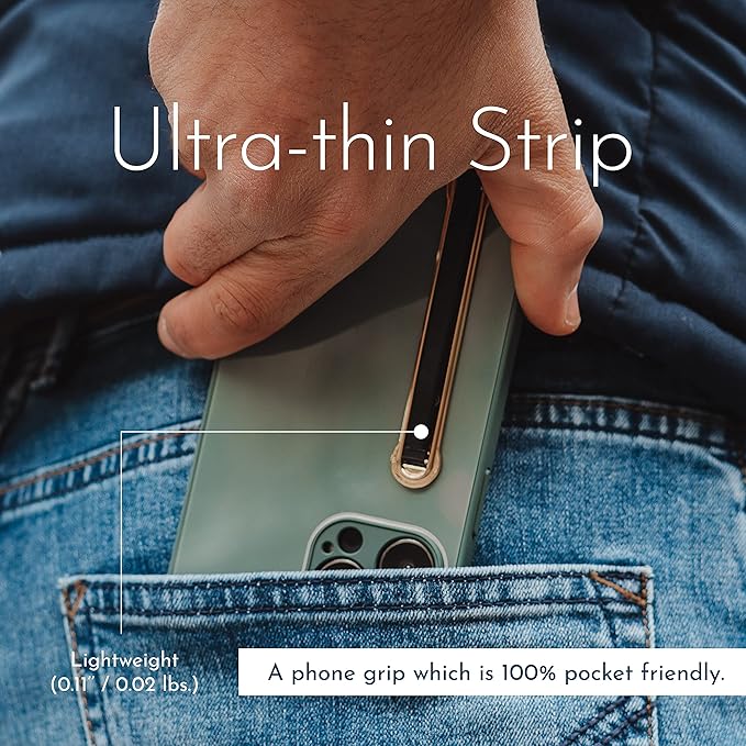 SleekGrip Premium, Swappable Phone Stand & Phone Grip - Ultra Thin Convertible Grip Holder Fits Most iPhone and Android Cases, Phone Strap Compatible with Wireless Chargers and Car Mounts