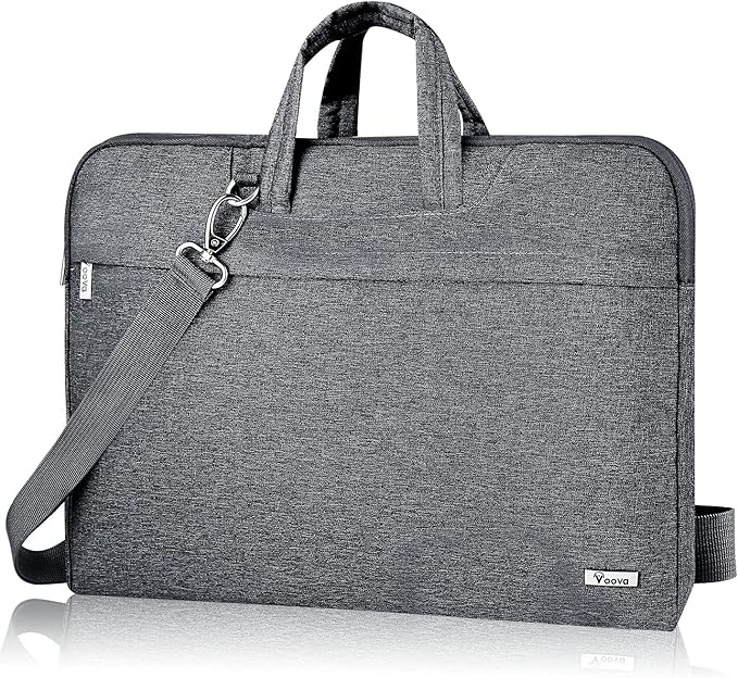 Voova Laptop Bag 13 14 Inch, Waterproof Computer Sleeve Carrying Case with Shoulder Straps & Handle Compatible with Macbook Air 13 M2/M3/M4, MacBook Pro 13/14, HP Dell Lenovo Chromebook 14, Grey