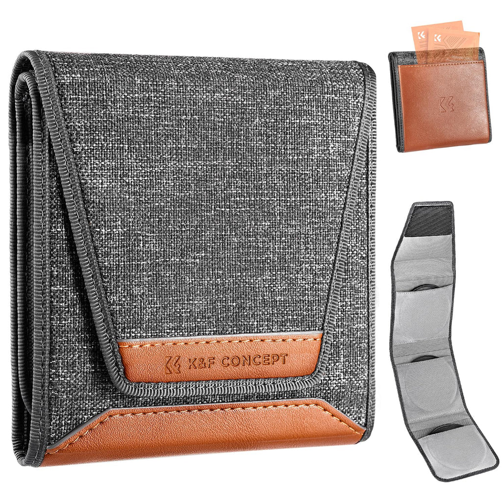 K&F CONCEPT Lens Filter Pouch, Lens Filter Case Up to 82mm