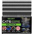 GEARit Cat 6 Ethernet Cable Pack - 100-Pack 0.5 ft Cat6 Ethernet Patch Cables | RJ45 Network Patch Cable, 10 Gbps Snagless Gold-Plated Connectors - Ethernet Cable Cat 6 for PC, TV, Router - Black