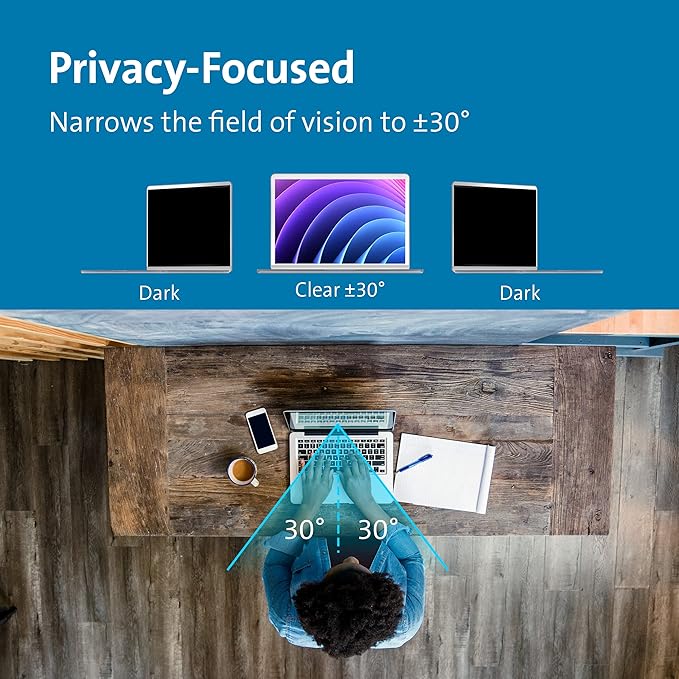 Kensington MagPro™ Magnetic Laptop Privacy Screen 14 inch, Removable 16:9 Laptop Privacy Filter, Anti-Glare, Blue Ray Reduction, Compatible with HP/Dell/Acer/Asus/Samsung/Lenovo (K58352WW)