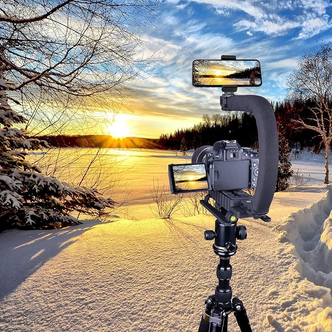 3-Shoe DSLR/Mirrorless/Action Camera Camcorder Phone Stabilizer Expansion Cage Mount Moviemaking Holder Rig YouTube Tiktok Vlogging Video Kit Compatible with GoPro Canon Nikon Sony iPhone Android