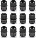 QILIPSU 12pcs 1/4" NPT Cable Gland Waterproof IP68 Nylon Cable Pass Through Cord Grip Connector Strain Relief Wire Grommet
