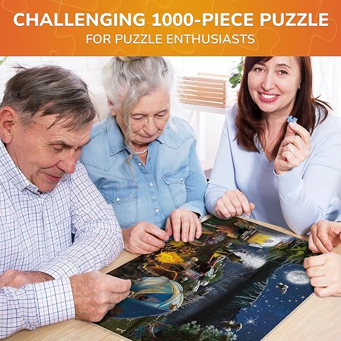 QUOKKA Jigsaw Puzzles 1000 Pieces for Adults - Campfire Activity for Kids Ages 8-12 and Up - Colourful Game Toy for Family