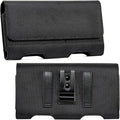 BECPLT for Galaxy S24 Ultra S23 Ultra S22 Ultra S21 Ultra Nylon Belt Holster Case Cell Phone Pouch Belt Clip Holder Phone Holster Pouch Cover for Galaxy Note 20 Ultra 5G Note 10+ Plus 5G A14 A71-Black