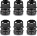 QILIPSU 6pcs 3/4" NPT Cable Gland Waterproof IP68 Nylon Cable Pass Through Cord Grip Connector Strain Relief Wire Grommet