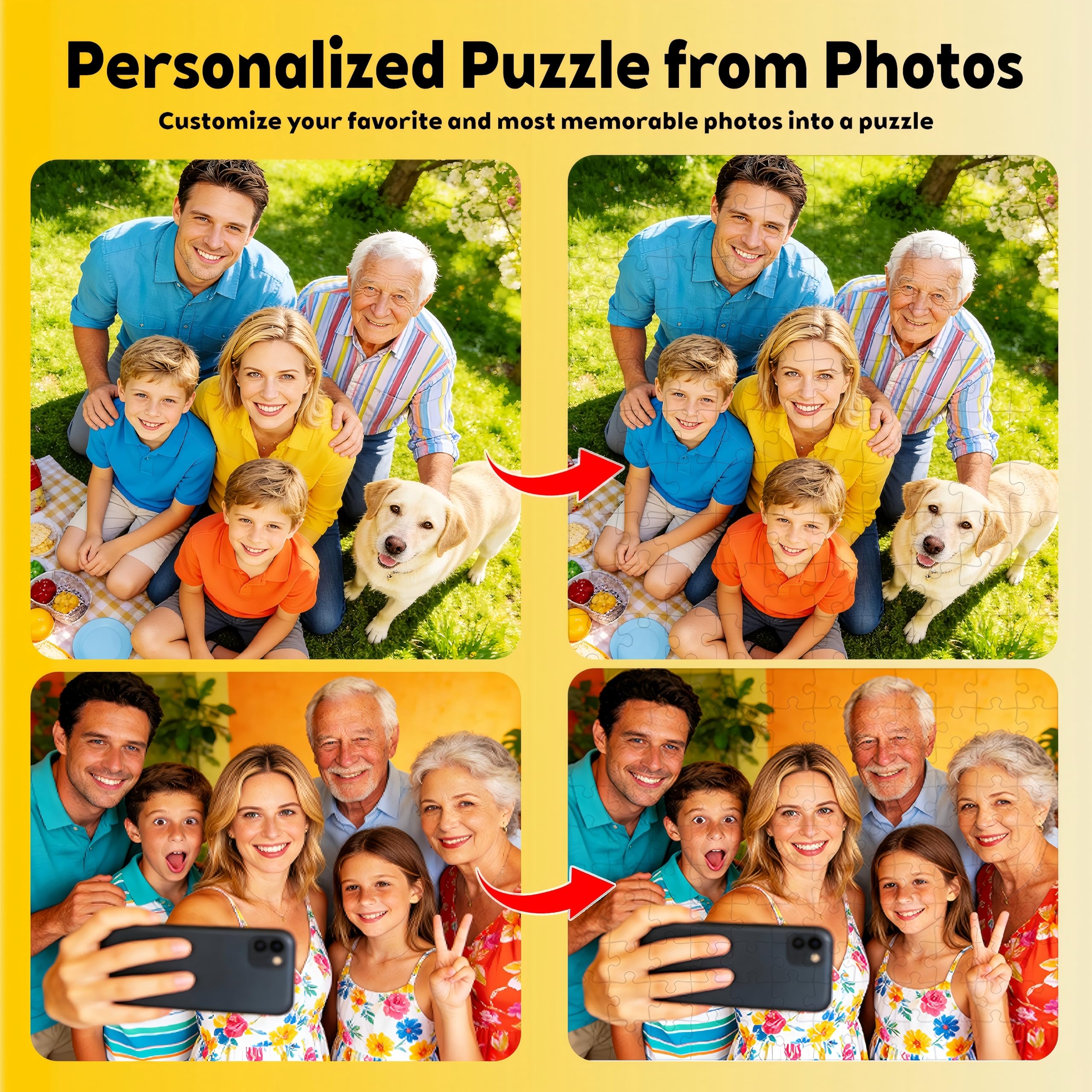Custom Photos Puzzle, Personalized Jigsaw Puzzle for Adults 300Pcs