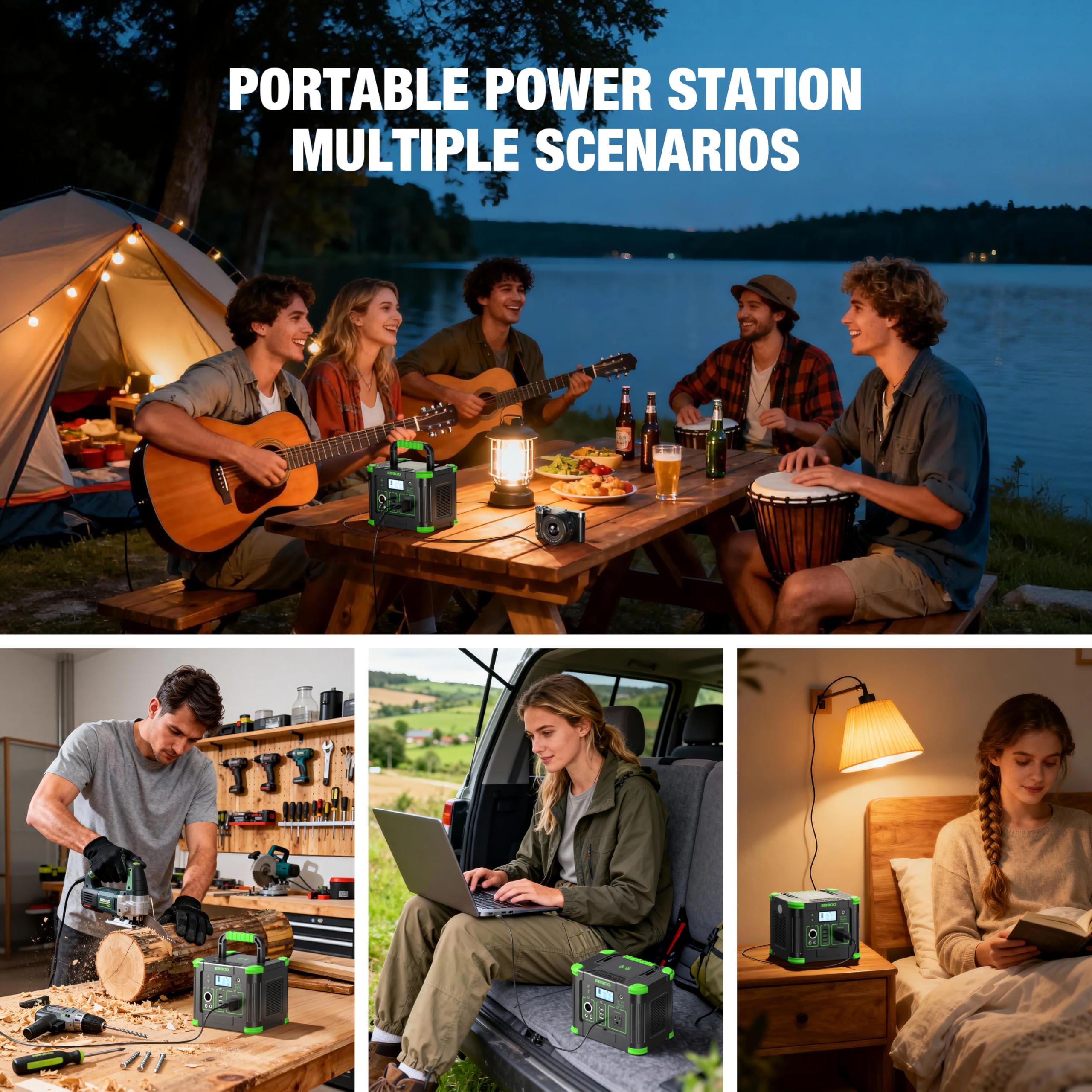 GRECELL Portable Power Station 330W, 230.88Wh Solar Generator