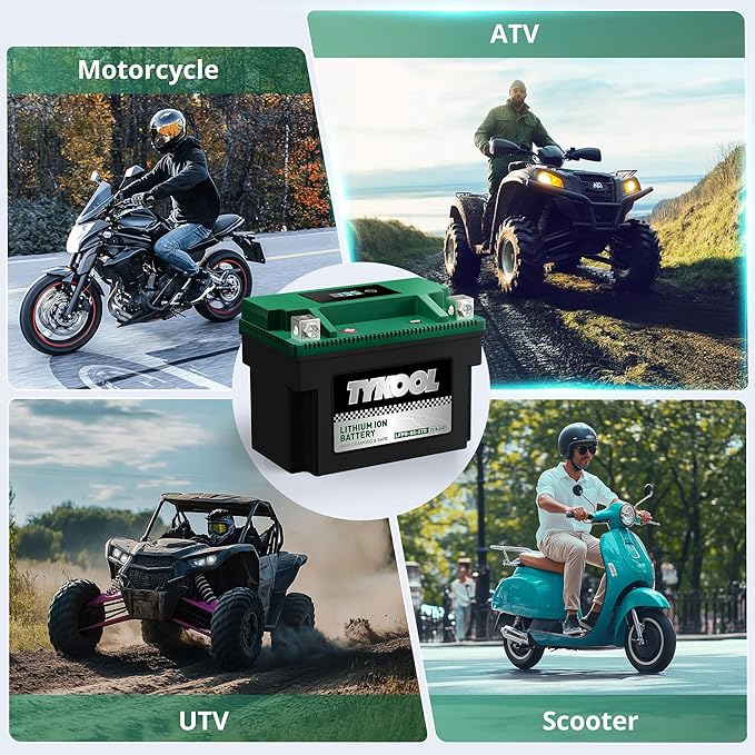 TYKOOL YTX9-BS -STD 240CCA Lithium LiFePO4 Motorcycle Battery,2X Cranking Amps,5X longer life,Powersports battery,for Scooter,ATV,UTV (Polaris 150cc),BMW (310cc,650cc,1000cc),Honda,Kawasaki