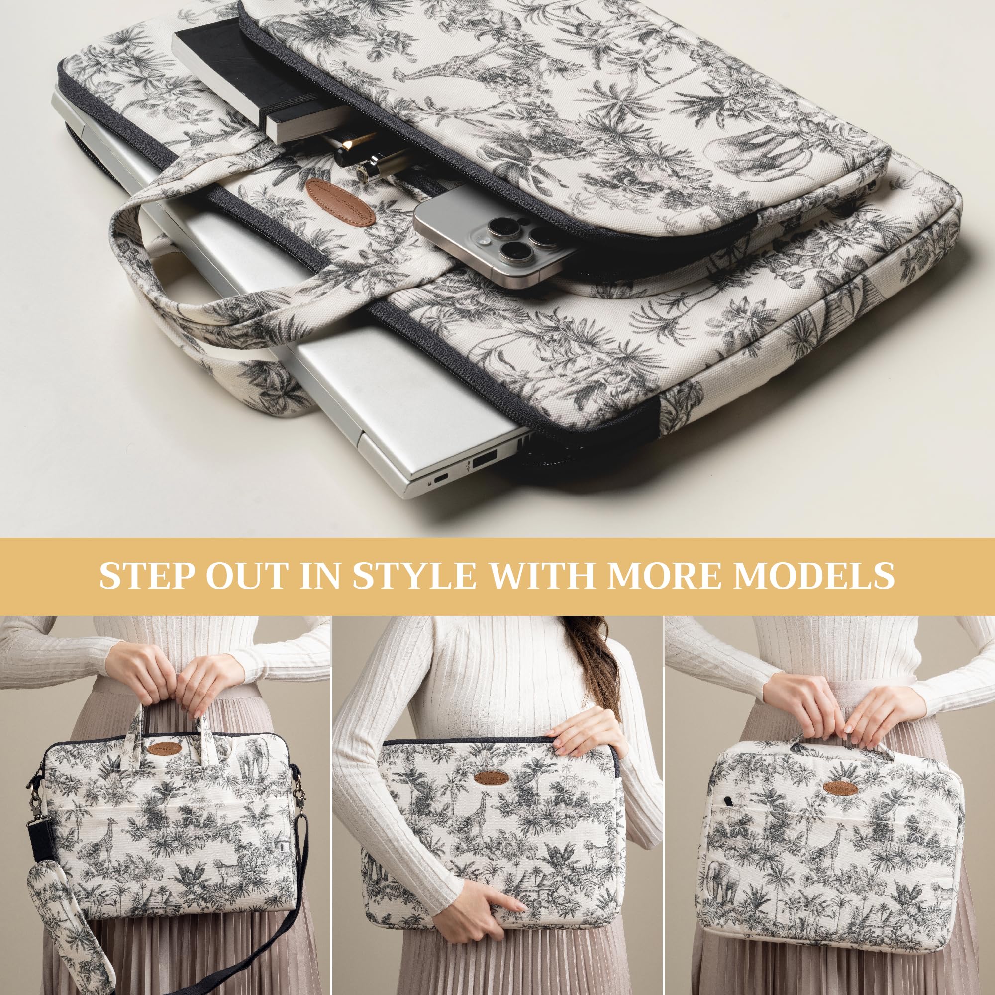 Maison d' Hermine Laptop Bag with Front Pocket Upto 15.5 inch Laptop Tablet