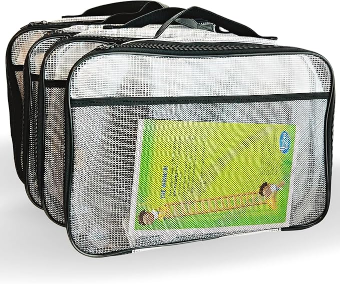 4PC Large Mesh Storage Bag for Board Games, Puzzles, Toys, Supplies, Zippered Bags for Organization Compatible with Legos and Doll Storage (4pc Mesh Bags)