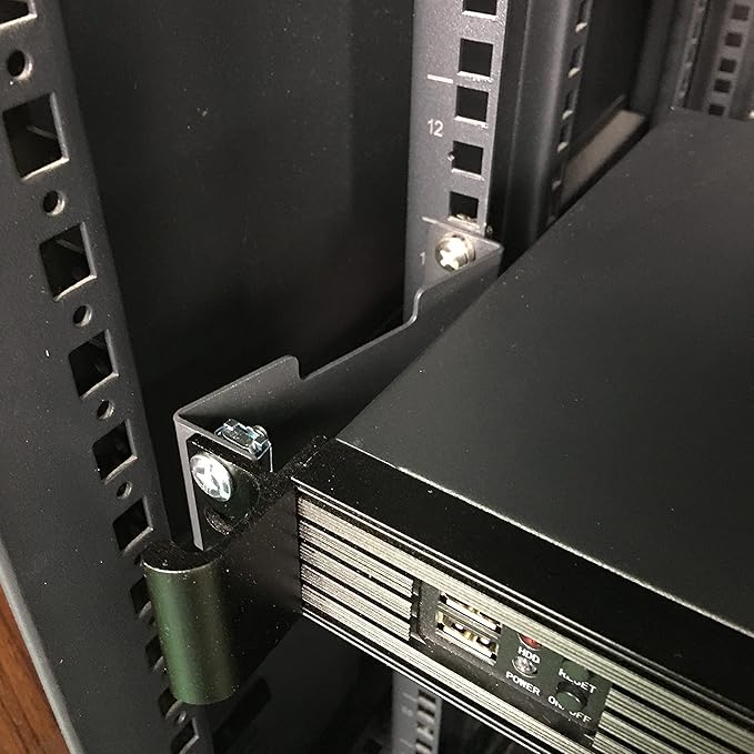 Jingchengmei 1U Server Rack Depth Extender - 4-Inch/10 cm Deep -Recessed Rack Mount Adapter Kit for Network Rack (1UEXB)