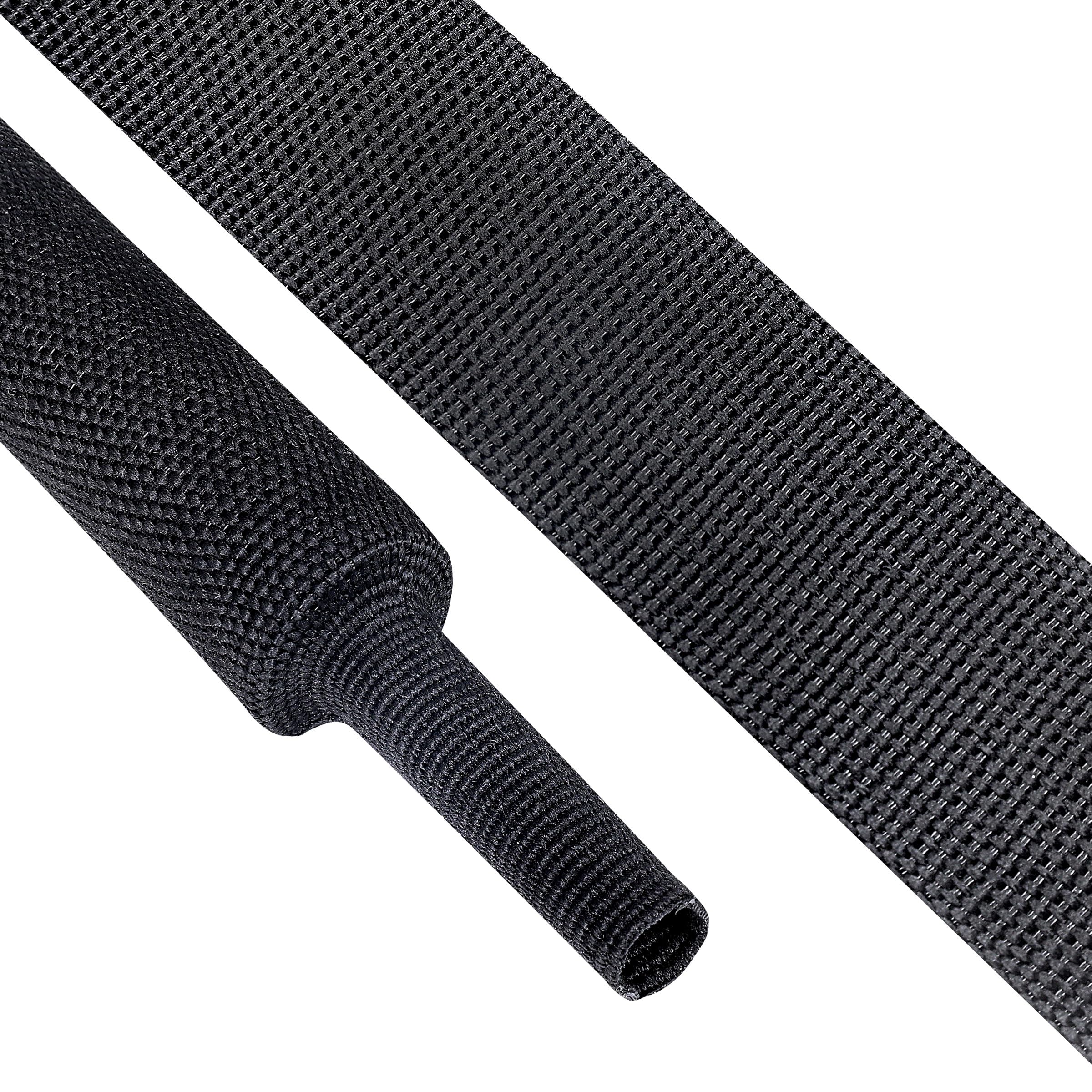 BuyUneed 2:1 Ratio Heat Shrinkable Braided Wiring Sleeving 3/4" ID-46ft
