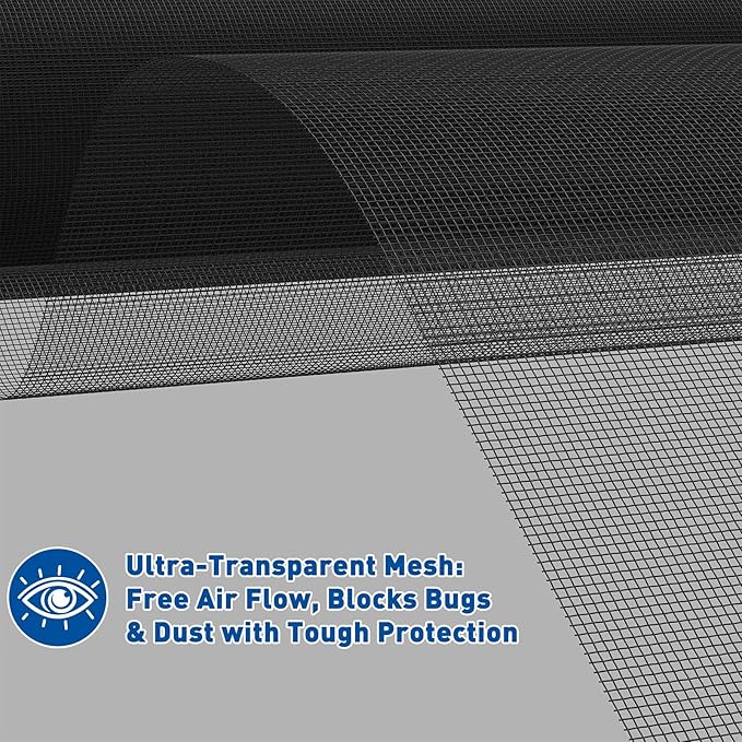 MAGZO Window Screen Replacement Mesh Roll, 37.4in × 16.4ft Upgraded 0.17mm WD High-Visibility Screen 20x20 Mesh for Porch Doors Repair Kit, Well-Ventilated Heavy Duty Woven for Garden, Patio