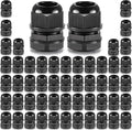 QILIPSU 50pcs 3/4" NPT Cable Gland Waterproof IP68 Nylon Cable Pass Through Cord Grip Connector Strain Relief Wire Grommet