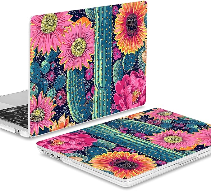 May Chen for MacBook Air 13.6 Inch Case 2025/2024/2023/2022 Release (Model A2681 A3113 A3240, M2 M3 M4 Chip) – Hard Shell Laptop Cover with Keyboard Cover & Screen Protector，Sunflowers Cactus