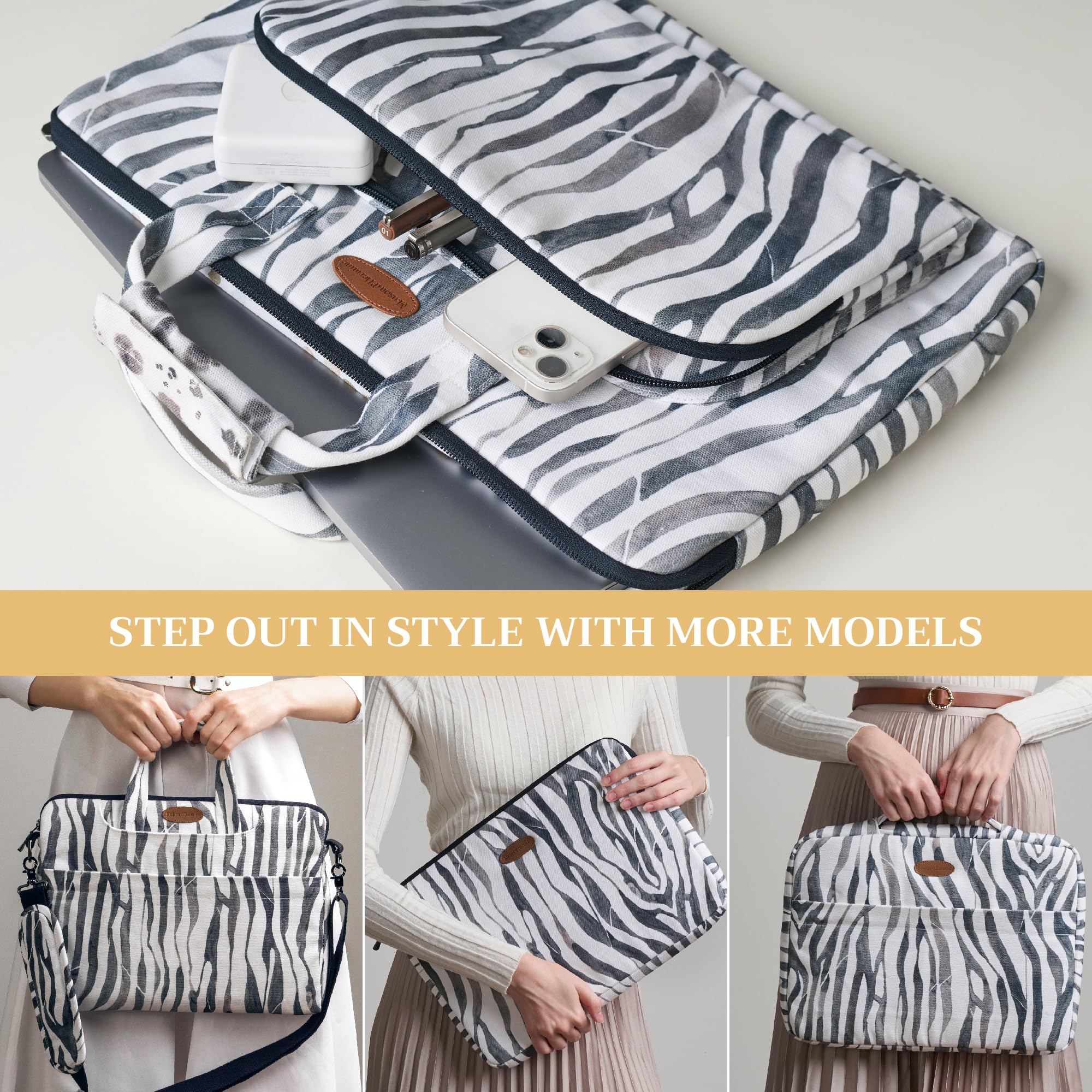 Maison d' Hermine Laptop Bag with Front Pocket Upto 15.5 inch Laptop Tablet