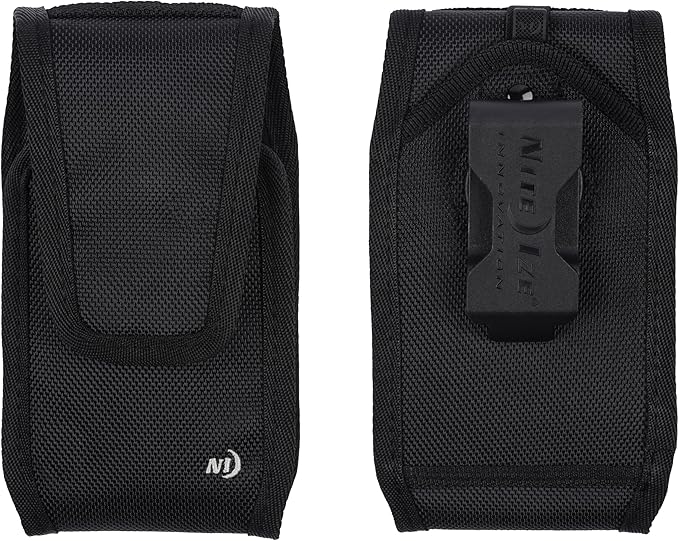 Nite Ize Clip Case Cargo Universal Rugged Holster - Cell Phone & Card Holster Pouch - Durable Phone Holder Clip for Belt - Utility Belt Pouch with Rotating Flex-Clip - XL, Vertical