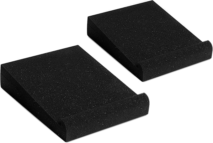 Sound Addicted - Studio Monitor Isolation Pads for 3-4.5 inches Small Speakers, Pair of 2 High Density Dampening Acoustic Stands Foam which Fits Most Bookshelf’s and Desktops | SMPad 4