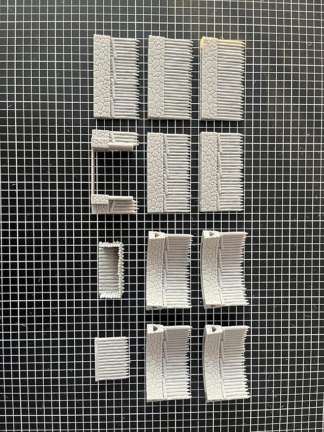 HAUTICO Tabletop RPG Village Wall Scenery and Wargame Terrain for 18mm Miniatures (Simple Edition)