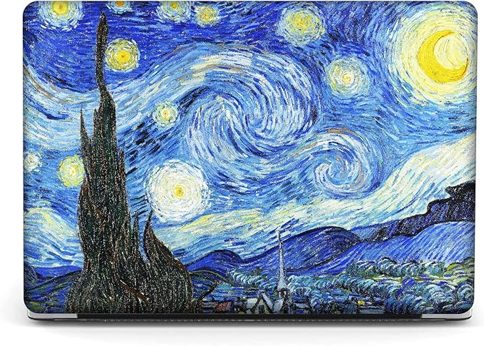 Berkin Arts for MacBook Air 13.6 inch Case A3240 A3113 A2681 (M4 M3 M2) 2025 2024-2022 Release with Keyboard Cover & Screen Protector Post-Impressionism (The Starry Night by Van Gogh)