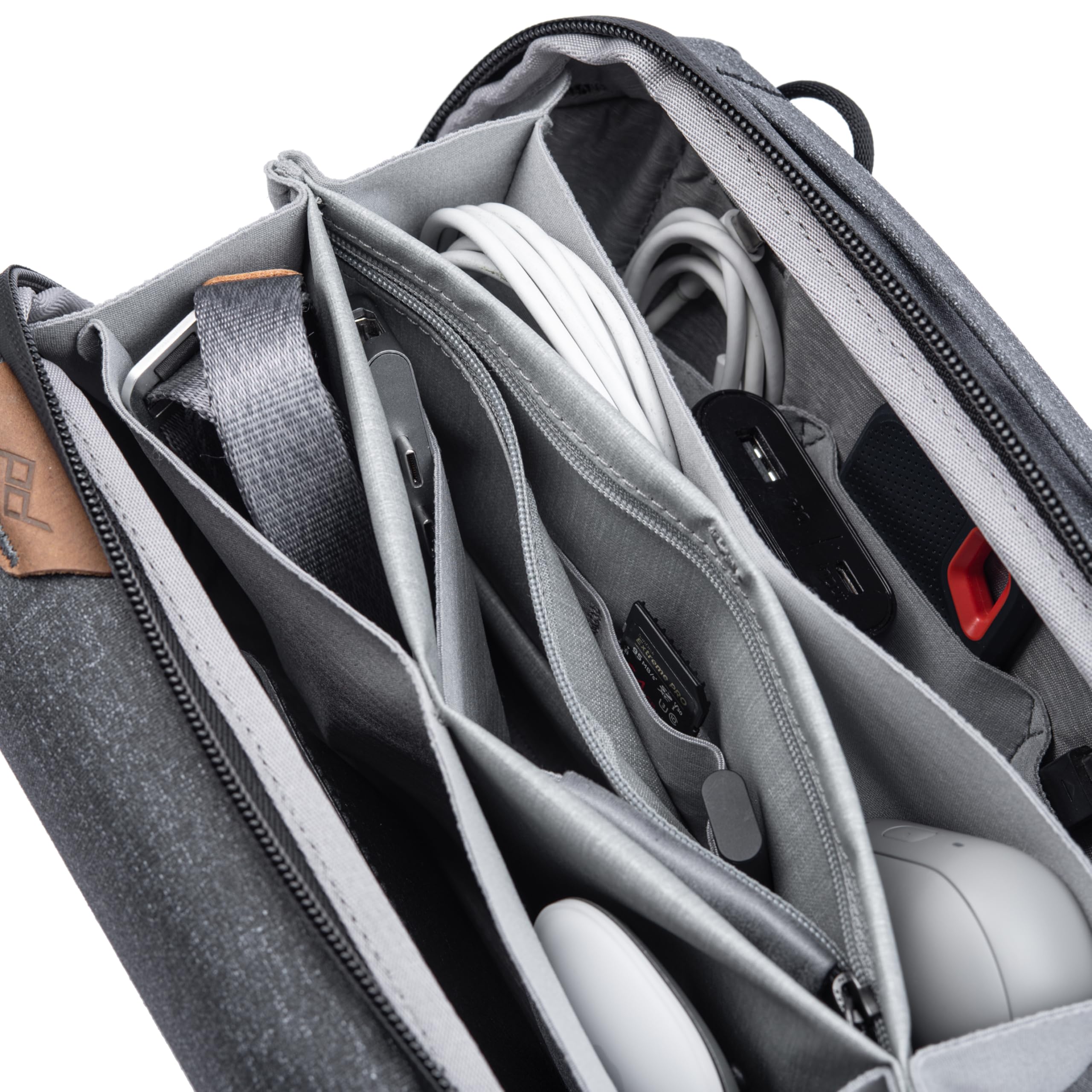 Peak Design Tech Pouch, Charcoal, Electronics Organizer for Travel or Everyday Carry, Origami-Style Storage, Cable Pass-Through, Weatherproof Recycled Nylon, Gear Carry Bag for Men and Women