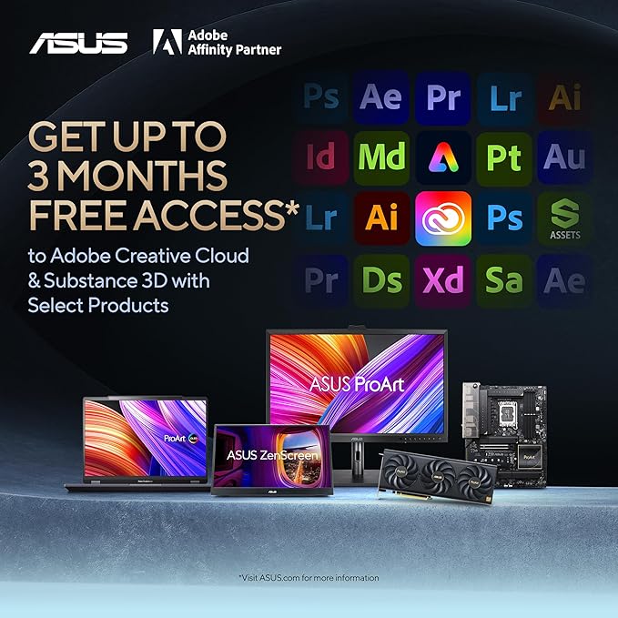 ASUS ProArt Display 27" Monitor PA278CV - WQHD (2560 x 1440), IPS, 100% sRGB, 100% Rec. 709, ΔE < 2, Calman Verified, USB Hub, USB-C, DisplayPort Daisy-chaining, HDMI, Eye Care, Height Adjustable