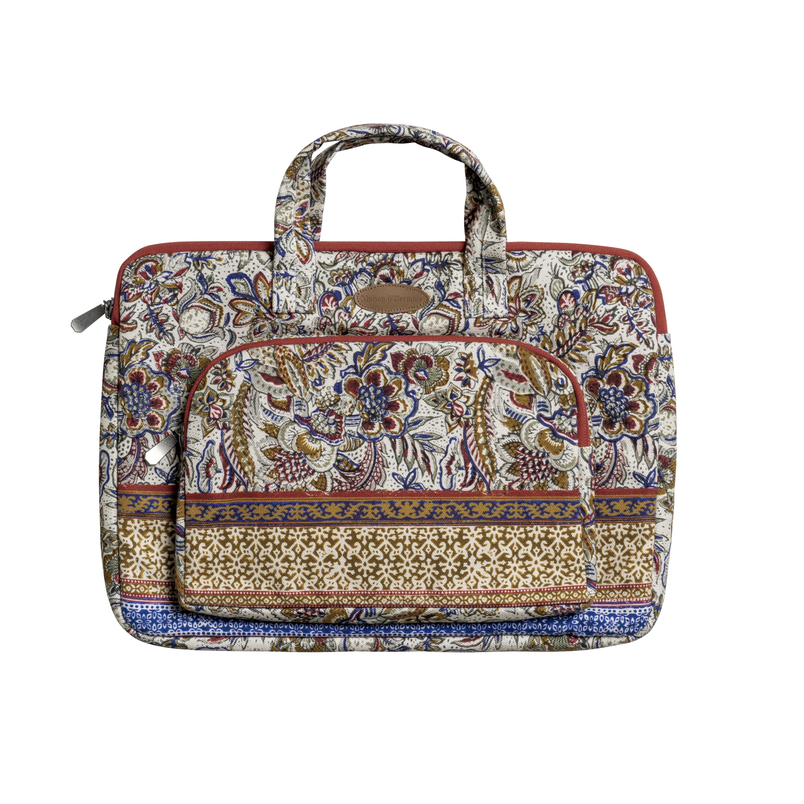 Maison d'Hermine Laptop Bag with Pocket upto 13.5 inch Stain and water repellent Cotton canvas Valentines Day Gifts - Jaipur