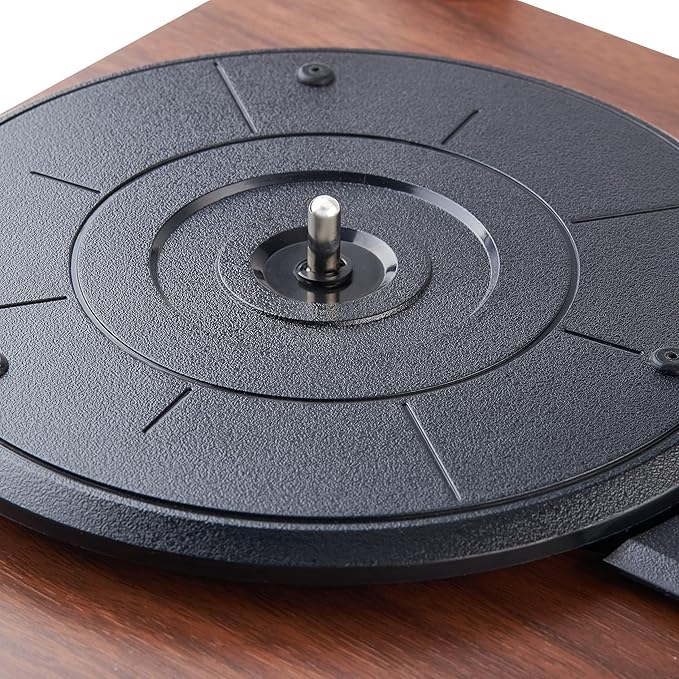 Amazon Basics Desktop Turntable Vinyl Record Player with Bluetooth and Built-in Speakers, 3-Speed, Black