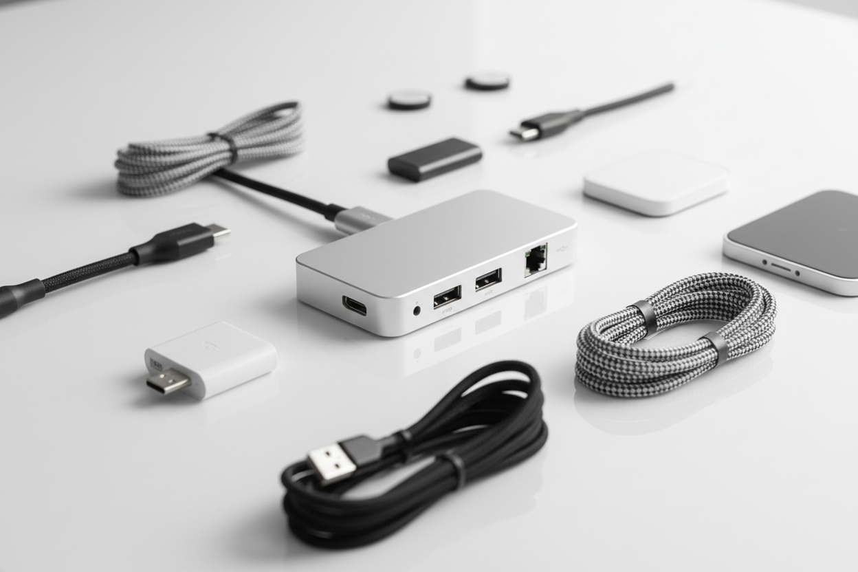 Connectivity Essentials – hubs, converters, and accessories for seamless device compatibility (make it real photo)